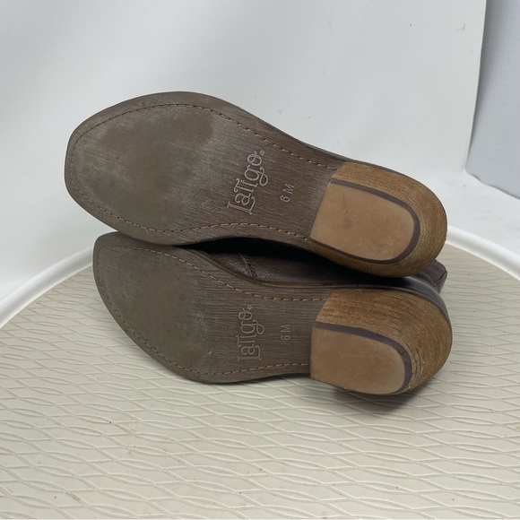 Anthropologie Latigo Size 6 Victorian Ankle Boot Heel Booties Brown Leather - Picture 10 of 12